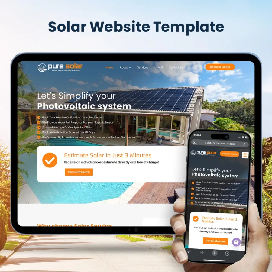 Solar website design template
