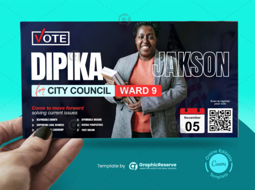 political direct mail postcard canva template