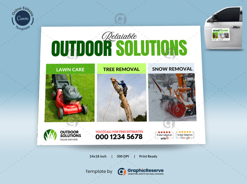 Exterior Cleaning Service Car Magnet Canva Template