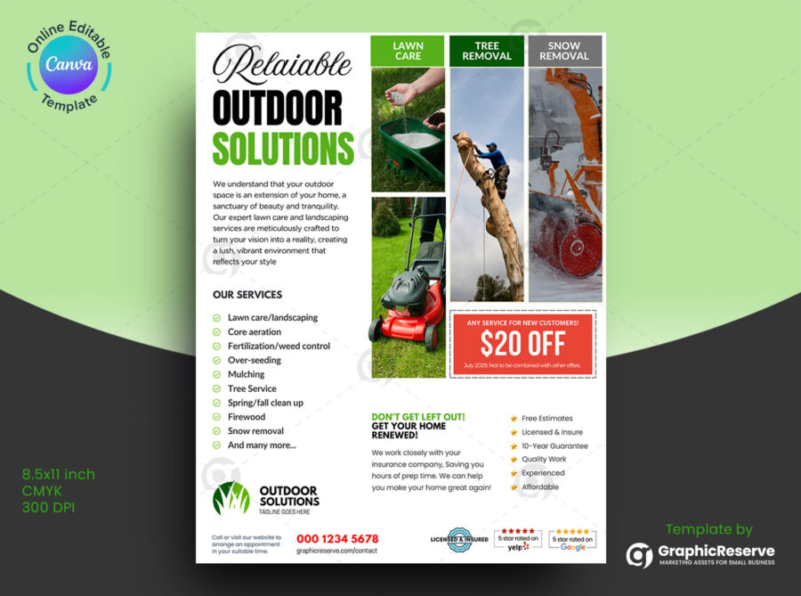 Exterior service flyer canva template]