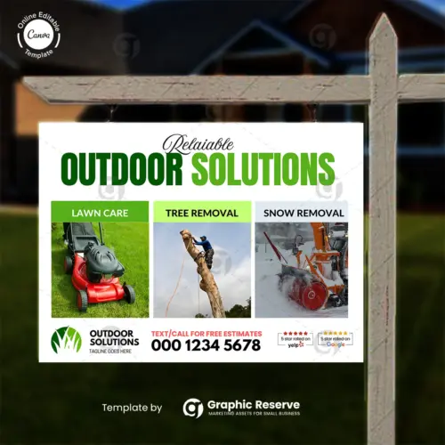 Lawn Care, Tree, & Snow Removal Yard Sign Template