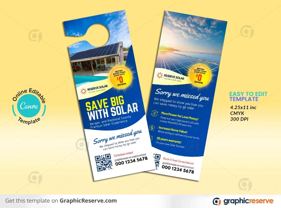 43486 Solar Door Hanger Template Canva Design