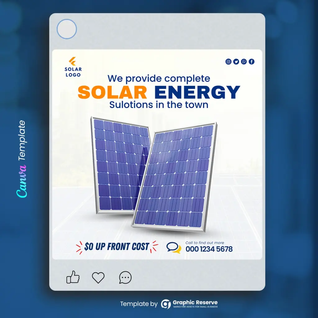 Canva Solar Ad Template for Facebook – Canva template