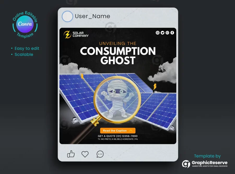 Creative Solar Ad Design Canva Template for Instagram