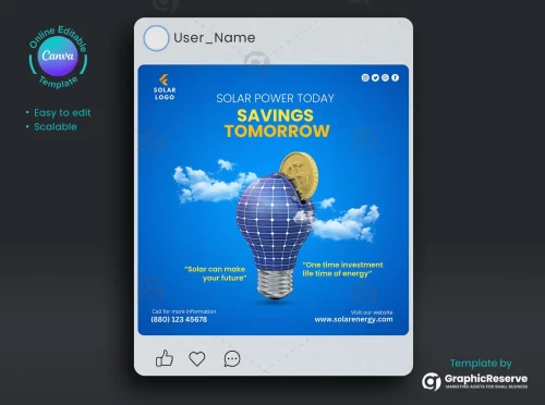 Creative Solar Digital Marketing Banner Canva Template