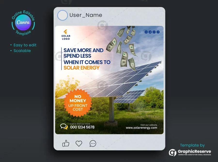 Creative Solar Digital Marketing Post Design Template