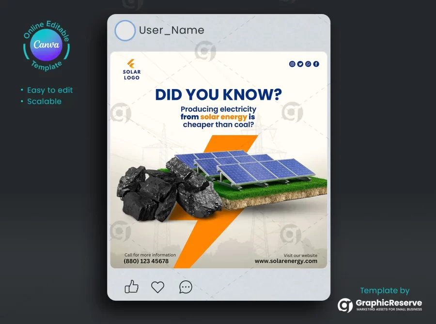 Creative Solar Energy Instagram Post Template