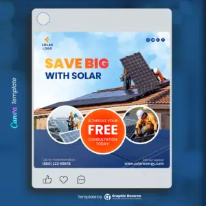 Creative Solar Energy Marketing Banner Template – Canva template