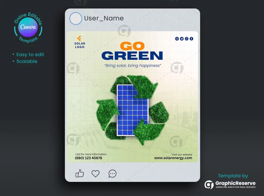 Creative Solar Panel Social Media Post Design Template