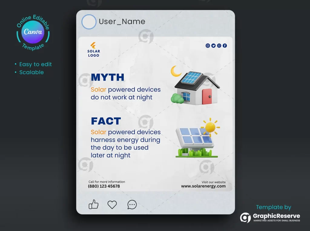 Creative Solar Power Social Media Ad Design Template