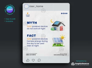 Creative Solar Power Social Media Ad Design Template