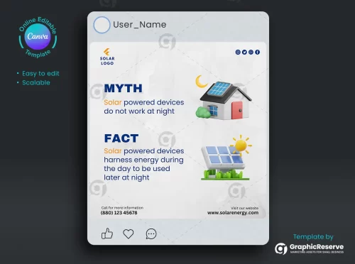 Creative Solar Power Social Media Ad Design Template