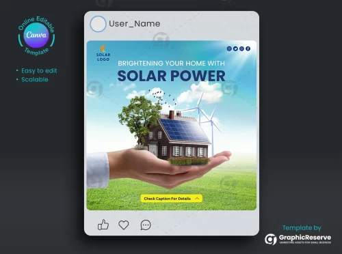 Facebook Solar Advertising Banner Design Template