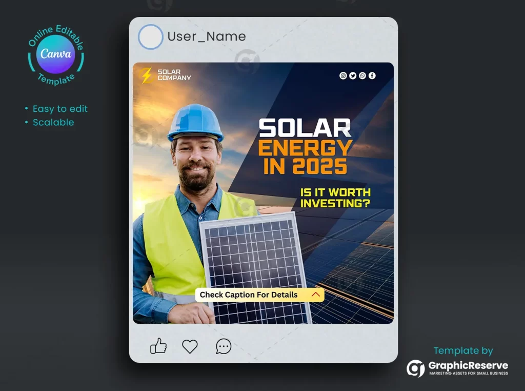 Facebook Solar Digital Marketing Canva Template