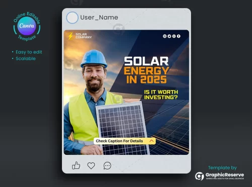 Facebook Solar Digital Marketing Canva Template