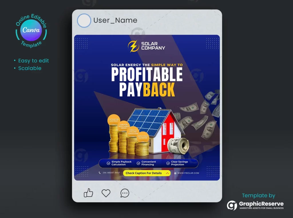 Facebook Solar Panel Advertising Canva Template