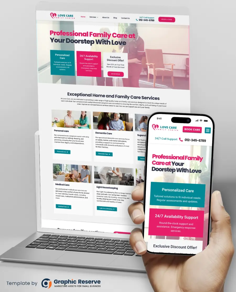 Home Care Website Design Template