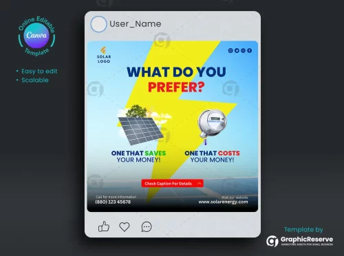 Instagram Creative Solar Panel Ad Canva Template