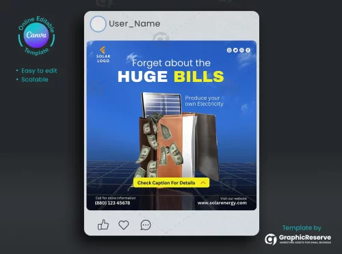 Instagram & Facebook Solar Advertising Design Template