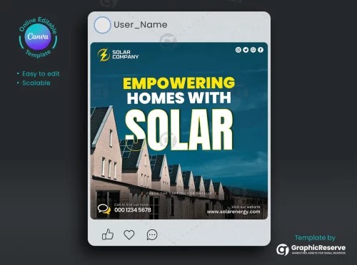 Instagram Solar Advertising Post Design Template