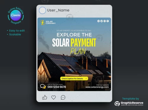 Instagram Solar Marketing Banner Canva Template