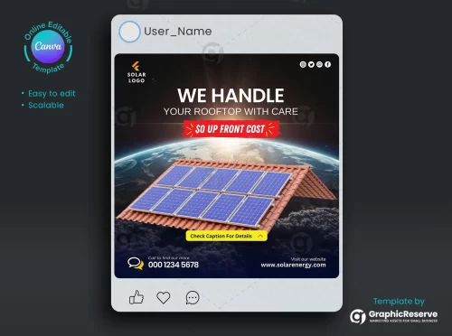 Instagram Solar Panel Post Design Canva Template