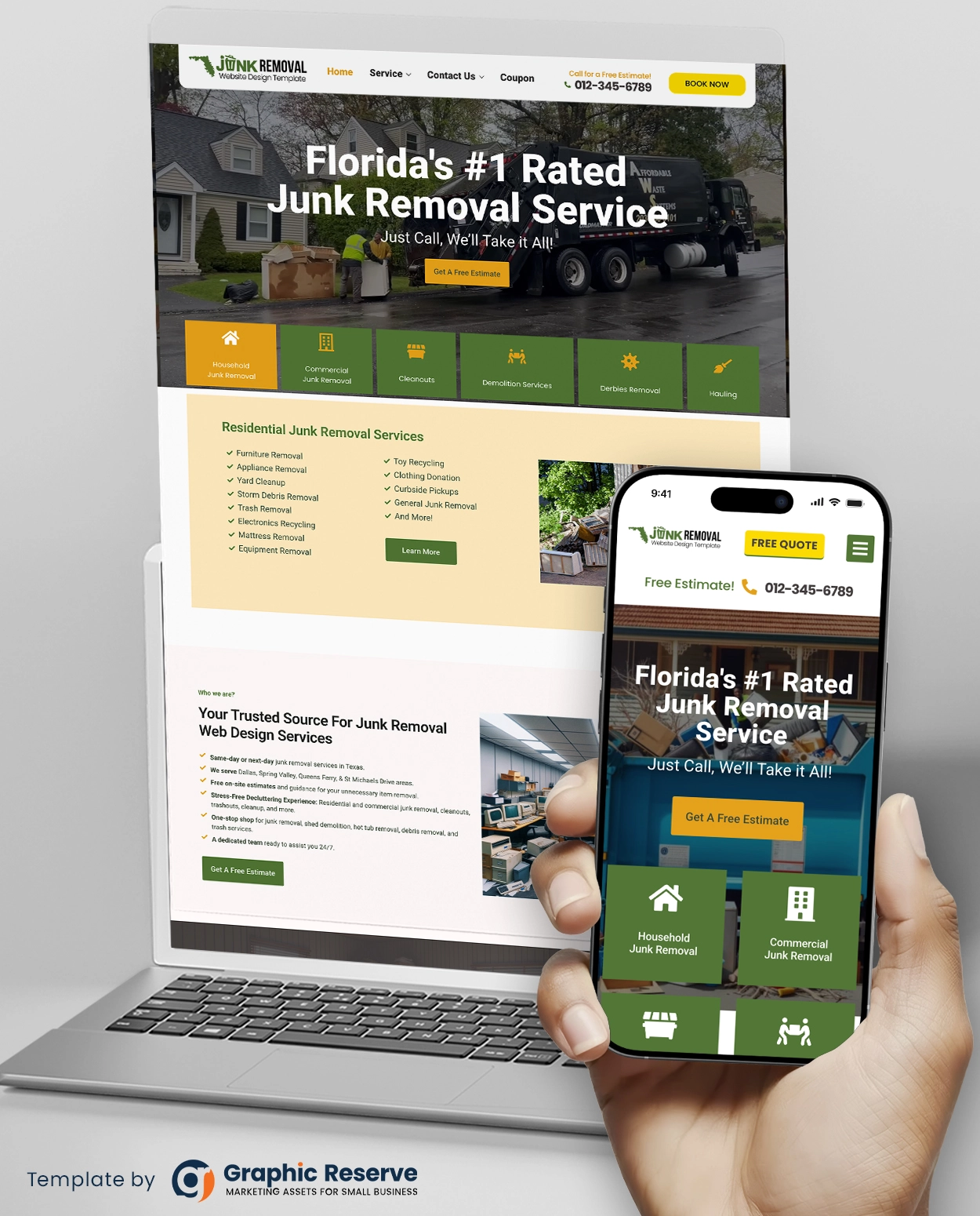 Junk Removal Web Design Template – WordPress Elementor Kit
