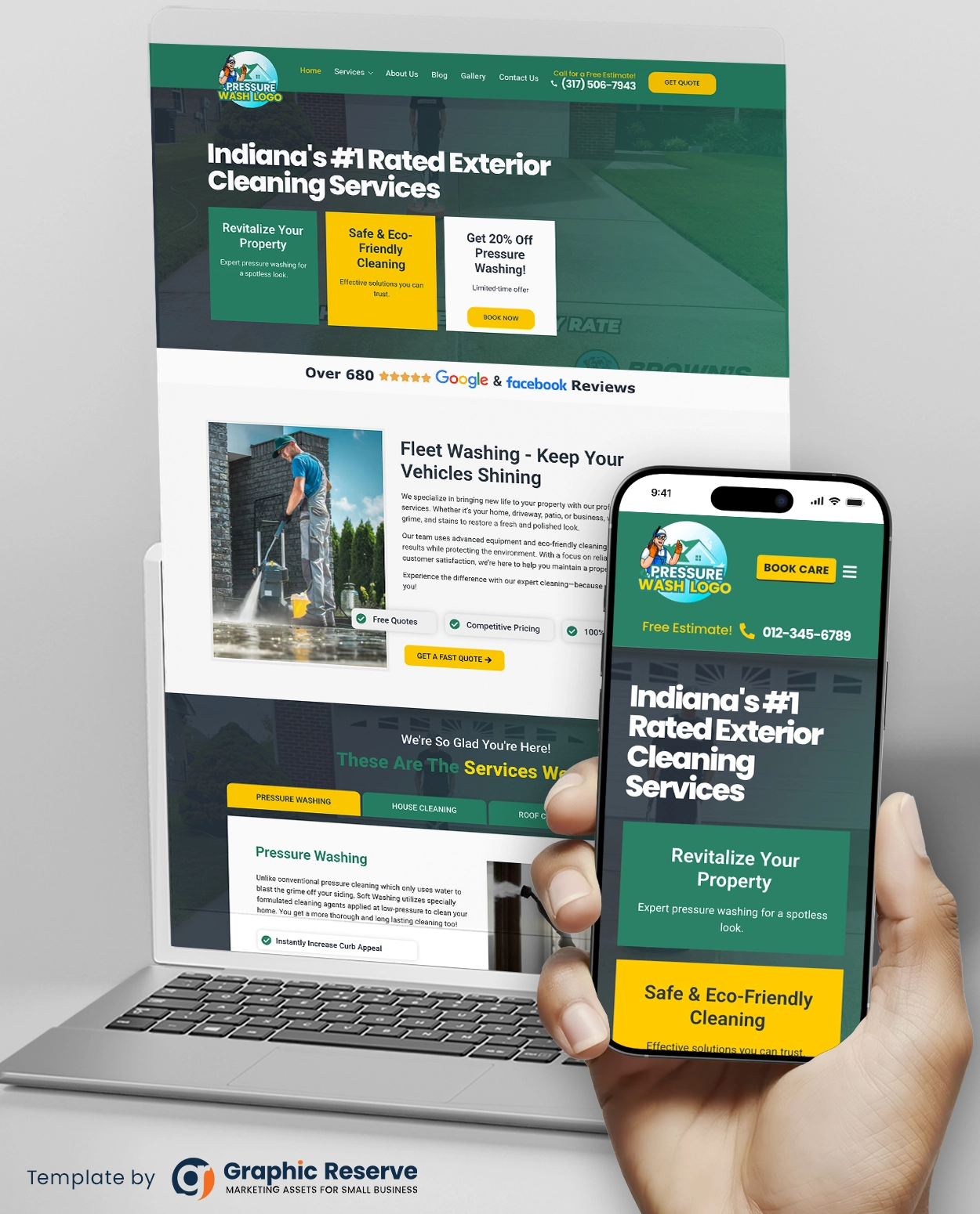 Pressure Washing Web Design Template (WordPress Elemntor Kit)