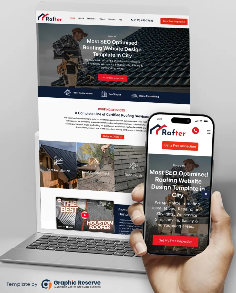 Roofing Website Design Template (WordPress Elementor Theme)