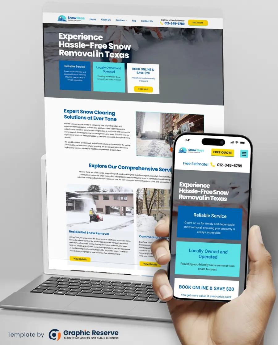 Snow Removal Website Design Template (WordPress Elementor Theme)