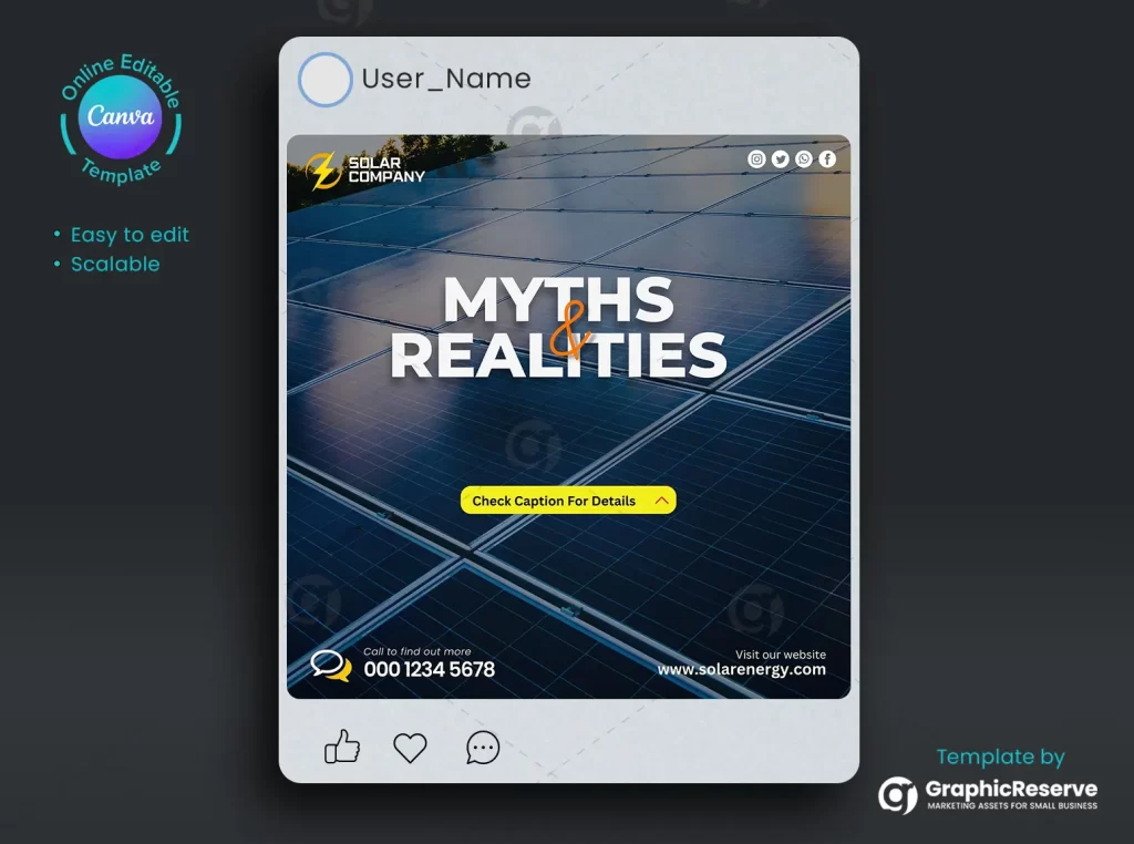 Solar Ad Post Design Canva Template