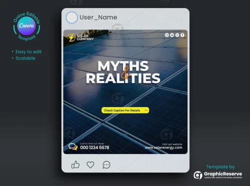 Solar Ad Post Design Canva Template