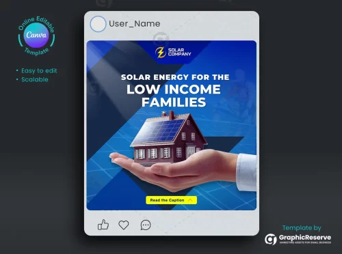 Solar Advertising Banner Canva Post Design