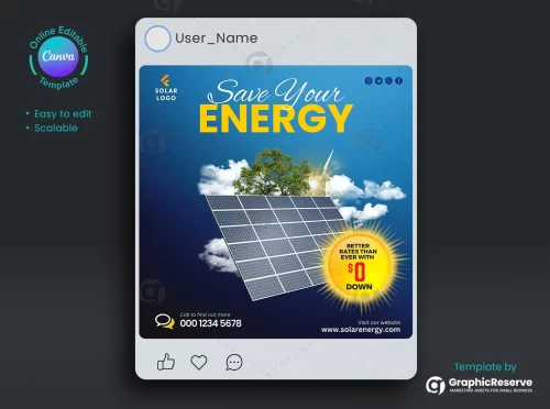 Solar Advertising Canva Post Design for Instagram