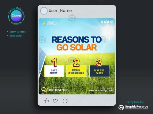 Solar Advertising Canva Template for Facebook Posts