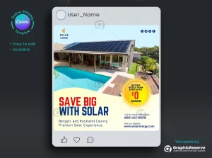 Solar Digital Advertising Instagram Post Template