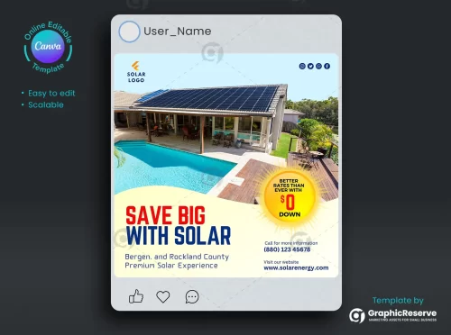 Solar Digital Advertising Instagram Post Template