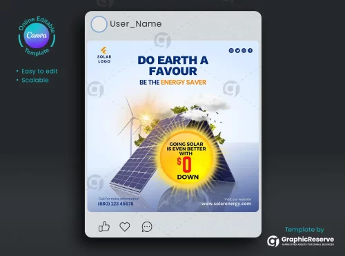 Solar Digital Marketing Banner Canva Template