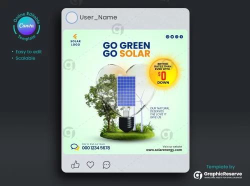 Solar Digital Marketing Instagram Canva Design Template