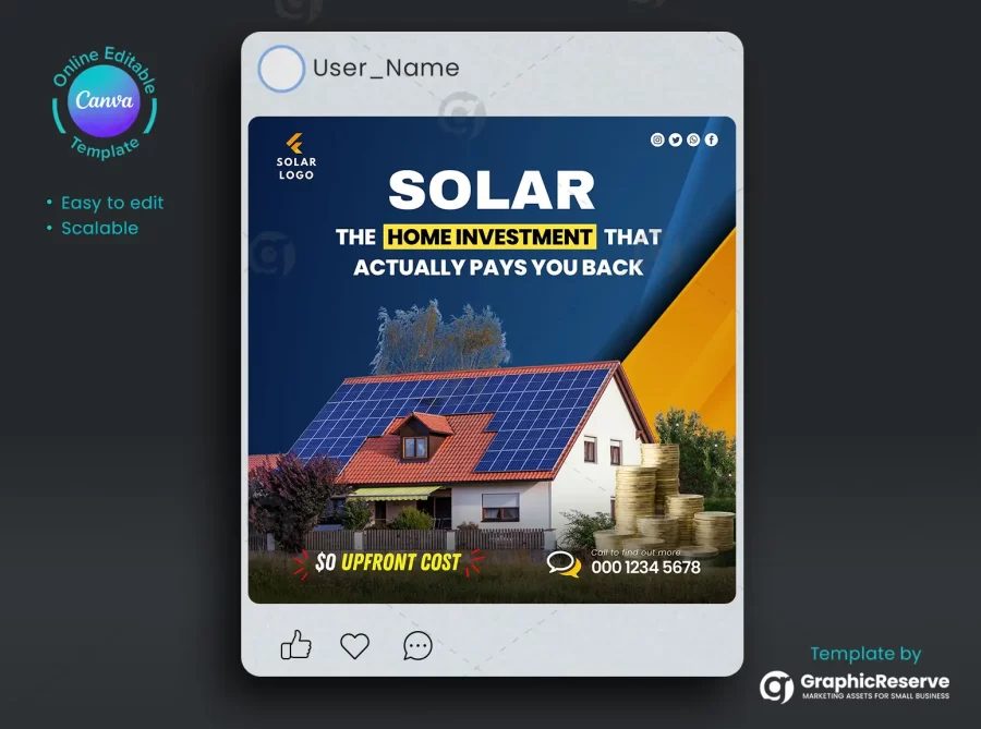 Solar Energy Banner Canva Template for Facebook