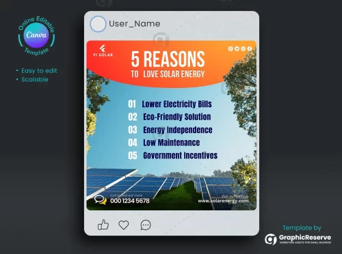 Solar Energy Canva Post Design for Instagram