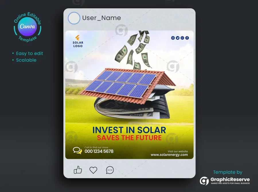 Solar Energy Canva Templates for Social Media Ads