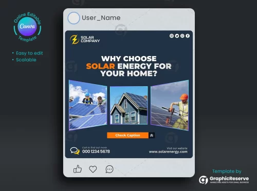 Solar Energy Facebook Banner Canva Template