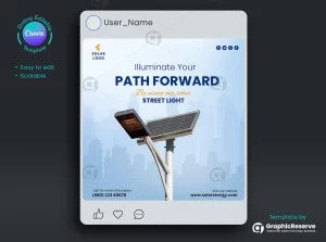 Solar Energy Instagram Banner Canva Design Template