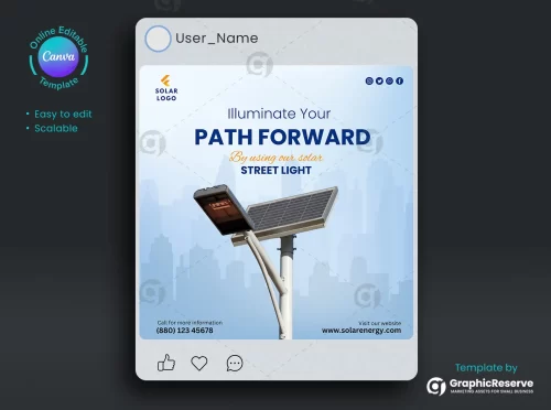 Solar Energy Instagram Banner Canva Design Template