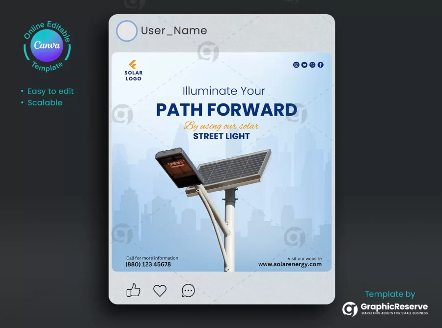 Solar Energy Instagram Banner Canva Design Template