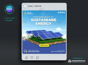 Solar Energy Post Design Template for Social Media