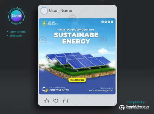 Solar Energy Post Design Template for Social Media