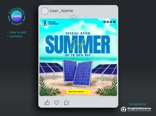 Solar Energy Social Media Marketing Canva Template