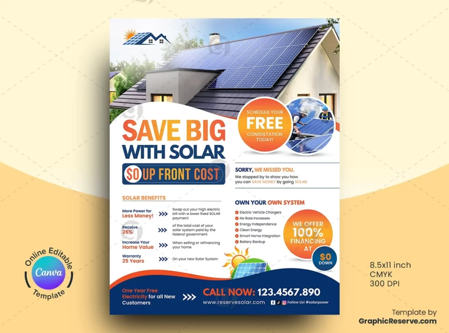 Solar Flyer Canva Template